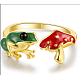 Bague manchette ouverte en alliage grenouille et champignon pour femme JR943A-1