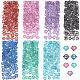 UNICRAFTALE about 700pcs Diamond Spray Painted Nail Accessories 7 Colors Flat Back Diamond Charms Nail Art Charms Crafts 4x4.5mm Material Embellishments for Nail Art DIY Crafts Accessories MRMJ-UN0001-009-1