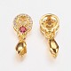 Long-Lasting Plated Brass Micro Pave Cubic Zirconia Ice Pick Pinch Bails ZIRC-F069-04B-G-2