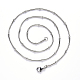 304 ожерелье из круглой змеиной цепи из нержавеющей стали NJEW-S420-009A-P-2