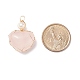Ciondoli in quarzo rosa naturale e perle d'acqua dolce PALLOY-JF01661-01-4