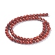 Chapelets de perles en jaspe rouge naturel G-E375-6mm-03-5