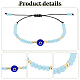Anattasoul 4 шт. 4 цвета стеклянные и пластиковые плетеные браслеты из бисера от сглаза BJEW-AN0001-27-3