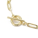 Golden 304 Stainless Steel Charm Bracelets with Brass Paperclip Chains BJEW-JB10031-03-4