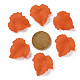 秋のテーマ透明なつや消しアクリルパーツ  カエデの葉  レッドオレンジ  24x22.5x3mm  穴：1mm X-PAF002Y-19-5