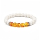 Diffuseur d'huile yoga pierre de lave naturelle et synthétique (teinte) perles bracelets extensibles ensemble pour fille femmes BJEW-JB06888-3