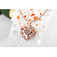 Hollow Heart Rose Gold Plating Tin Alloy Pendant Necklaces NJEW-AA00064-28-2