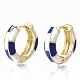 Brass Huggie Hoop Earrings EJEW-S209-06B-1
