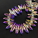 Electroplate Transparent Glass Beads Strands EGLA-R073-M-3