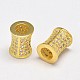 Column Rack Plating Brass Micro Pave Cubic Zirconia European Beads ZIRC-P011-38-NF-2