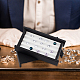 4スロット長方形PUレザールースダイヤモンドプレゼンテーションボックス  ダイヤモンドを保管するための蓋付きの小さな宝石展示ケース  ブラック  12.05x6.5x2.5cm LBOX-WH0002-05-6