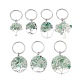 Porte-clés pendentif arbre de vie en aventurine verte naturelle et alliage KEYC-JKC00648-02-1