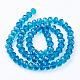 Faceted Dark Cyan Glass Rondelle Beads Strands X-GR12MMY-69-3