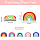 CHGCRAFT 12Pcs 6Colors Rainbow Silicone Beads Rainbow Silicone Loose Spacer Beads Charms for DIY Necklace Bracelet Earrings Keychain Crafts Jewelry Making SIL-CA0001-61-2