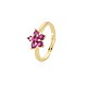 Стеклянный цветок регулируемое кольцо RJEW-S049-018G-01-3