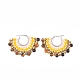 Natural Gemstone Beaded Hoop Earrings EJEW-JE03930-M-3