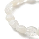 Braccialetto elasticizzato con perline di pietra di luna arcobaleno naturale per bambini BJEW-JB07031-01-4