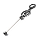 Porte-clés perlé barre en alliage pour la fabrication de bijoux bricolage artisanat X-KEYC-A011-01B-2
