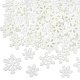 Arricraft 90 個 3 スタイル クリスマス不透明樹脂カボション  キラキラスノーフレーク  ホワイト  18~27.5x16~24x4~5mm  30個/スタイル RESI-AR0001-39-1