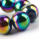 Electroplate Transparent Glass Beads Strands EGLA-Q062-8mm-D02-4
