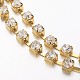 4mm Wide Golden Tone Grade A Garment Decorative Trimming Brass Crystal Rhinestone Cup Strass Chains X-CHC-S16-G-2