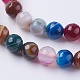 Chapelets de perles en agate à rayures naturelles/agates à bandes X-G-G581-8mm-17-3