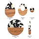 10Pcs 5 Style Resin & Walnut Wood Pendants RESI-LS0001-44-3