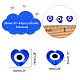 SUPERFINDINGS about 94pcs Heart Evil Eye Beads Blue Turkish Evil Eye Spacer Beads Lampwork Loose Beads with 1mm Hole for DIY Necklace Bracelets Jewelry Making LAMP-FH0001-08B-2