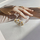925 anello da dito da donna in argento sterling placcato rodio con micro pavé di zirconi trasparenti RJEW-F150-09B-P-2