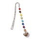 7 segnalibro con pendente a forma di bottiglia dei desideri in vetro con perline di chakra e cuore AJEW-JK00313-3