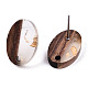 Transparent Resin & Walnut Wood Stud Earring Findings MAK-N032-004A-F01-3