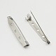 Iron Brooch Pin Back Safety Catch Bar Pins with 3-Hole IFIN-N3292-03-1