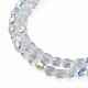 Chapelets de perles en verre transparent électrolytique EGLA-N002-32-C03-3