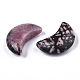 Piedras de palma de bolsillo de cristal curativo de rodonita natural en forma de luna G-T132-001F-2