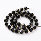 Brins de perles d'onyx noir naturel G-A030-B22-10mm-2