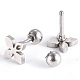 201 Stainless Steel Flower Barbell Cartilage Earrings X-EJEW-R147-26-2