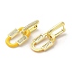 Овальные серьги-кольца из латуни с покрытием из настоящего золота 18 карат EJEW-L268-041G-04-2