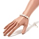 Bracelet en perles tressées rondes plates en acrylique avec lettres pour femmes BJEW-JB07571-01-3