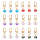 18 stücke 6 farben ab farbe perlen in perlen stil acryl herz anhänger dekorationen HJEW-PH01623-1