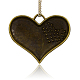 (Clearance Sale)Antique Bronze Plated Alloy Rhinestone Heart Pendants ALRI-J076-28AB-NF-2