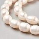 Oval Natural Cultured Freshwater Pearl Beads Strands X-PEAR-R015-45-3