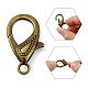 Tibetan Style Alloy Lobster Claw Clasps PALLOY-O027-AB01-3