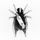 Cicada Shape Natural White Shell Brooch Pin G-N333-007A-RS-3