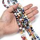 Faceted Round Handmade Millefiori Glass Beads Strands LK-R004-41-4