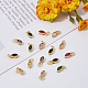 DICOSMETIC 16Pcs 8 Colors Horse Eye Charms Tiny Cubic Zirconia Oval Charms Gold Plated Tray and Colorful Rhinestone Pendants with Jump Ring for Jewelry Making ZIRC-DC0001-07-3