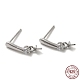Rhodium Plated 925 Sterling Silver Micro Pave Cubic Zirconia Stud Earring Findings STER-P056-06P-1
