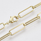 Fabricación de collar de cadena de clip de papel ovalado plano de latón MAK-S072-07B-LG-1
