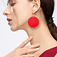 Anattasoul 8 paires 8 couleurs boucles d'oreilles rondes plates en bois avec épingles en fer pour femmes EJEW-AN0004-26-5