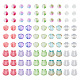 Pandahall 200 Uds 15 estilos cuentas de vidrio pintadas con aerosol transparente GLAA-TA0001-57-1