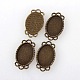Vintage Tibetan Style Alloy Cabochon Bezel Settings for Hair Accessories Making X-TIBE-M017-05AB-NF-2
